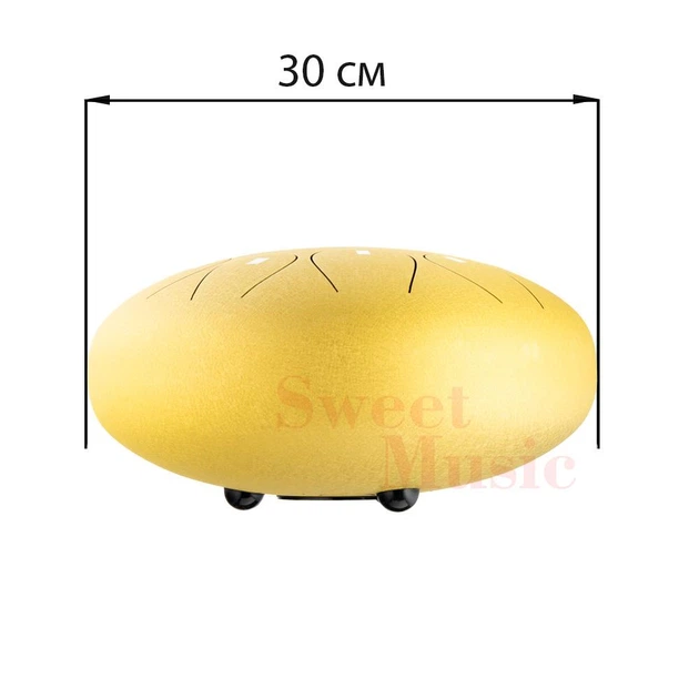 Глюкофон 12" (30см) 13 нот Hluru Huashu THL13-12 Golden Carbon Steel Tongue Drum - зображення 5