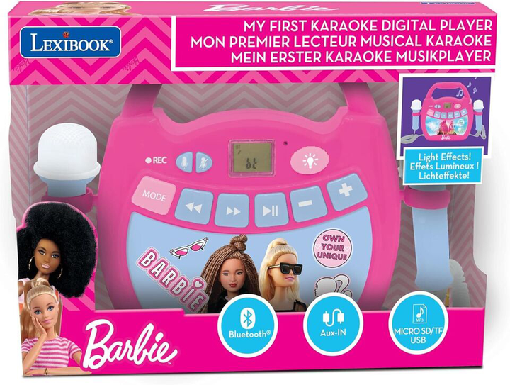 Караоке-плеєр Lexibook Barbie Bluetooth Speaker з 2 мікрофонами (3380743103471) - зображення 2