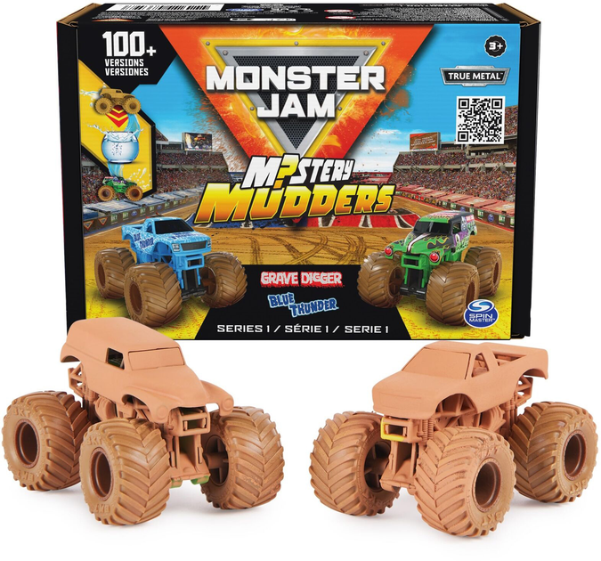 Zestaw samochodów Spin Master Monster Jam Mystery Mudders 2 szt (0778988486597) - obraz 1