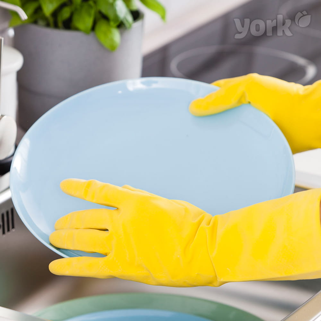 Рукавиці господарські, гумові York для прибирання, M - изображение 3
