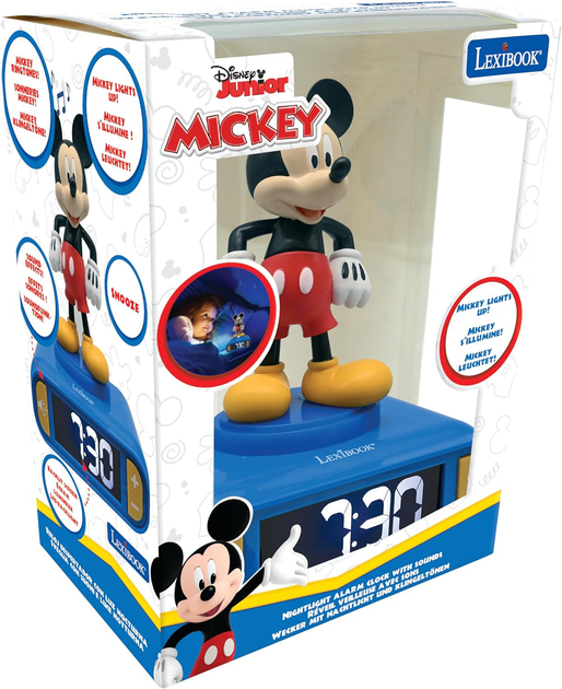 Нічник-будильник Lexibook Nightlight Alarm Clock With Sounds Mickey (3380743101088) - зображення 1