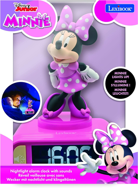 Нічник-будильник Lexibook Nightlight Alarm Clock With Sounds Minnie (3380743101316) - зображення 1