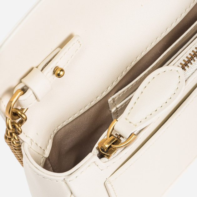 Torebka crossbody damska ze skóry naturalnej Pinko Love One 100061A0F1-Z14Q Biała (8055209868755) - obraz 3