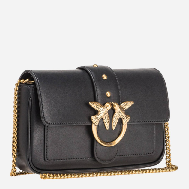 Torebka crossbody damska ze skóry naturalnej Pinko Love One 100061A0F1-Z99Q Czarna (8055209868779) - obraz 3
