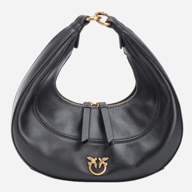 Torebka hobo damska ze skóry naturalnej Pinko Mini Brioche 101433A0QO-Z99Q Czarna (8057769104922) - obraz 3