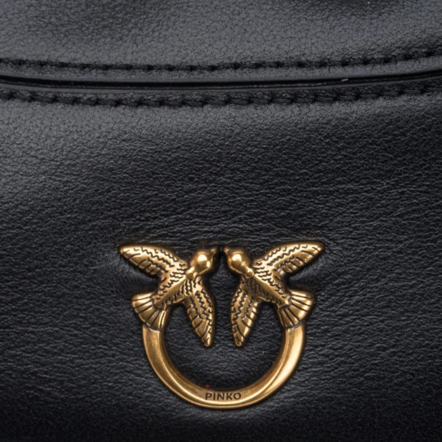 Torebka hobo damska ze skóry naturalnej Pinko Mini Brioche 101433A0QO-Z99Q Czarna (8057769104922) - obraz 4