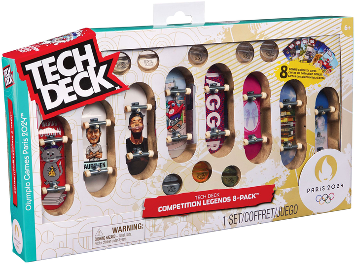 Zestaw deskorolek Spin Master Tech Deck Competition Legends z kartami kolekcjonerskimi 8 szt (0681147023109) - obraz 1