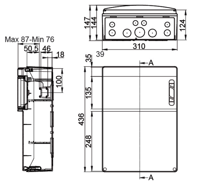 Щит з розетками 2х16A 4P, 32A 4P, 2xSchuko IDE CSN12PT на 12 модулів IP44 SV12301 - зображення 2