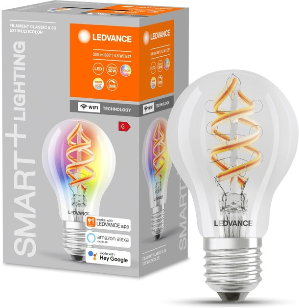 Світлодіодна лампа Ledvance Smart WiFi 4.5W 2700K 230V E27 Warm White Куля (4058075619012) - зображення 1