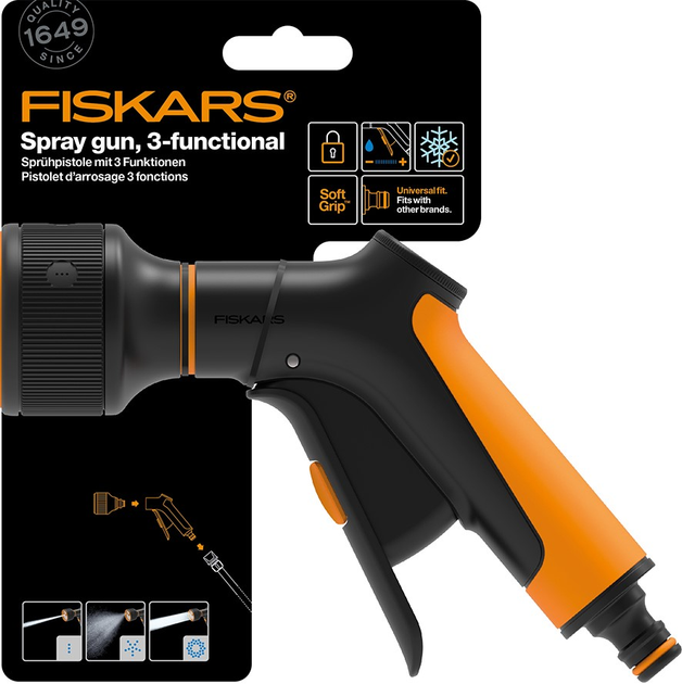 Pistolet natryskowy Fiskars regulowany z 3 funkcjami (6411501512390) - obraz 2