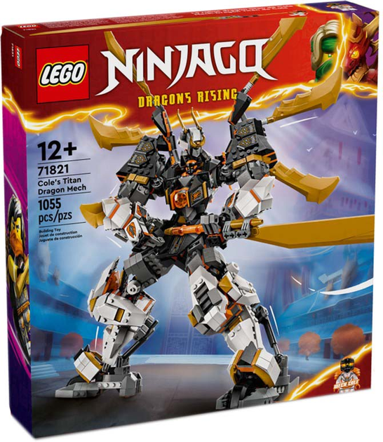 Zestaw klocków LEGO Ninjago Tytanowy smok-mech Cole’a 1055 elementów (71821) - obraz 1