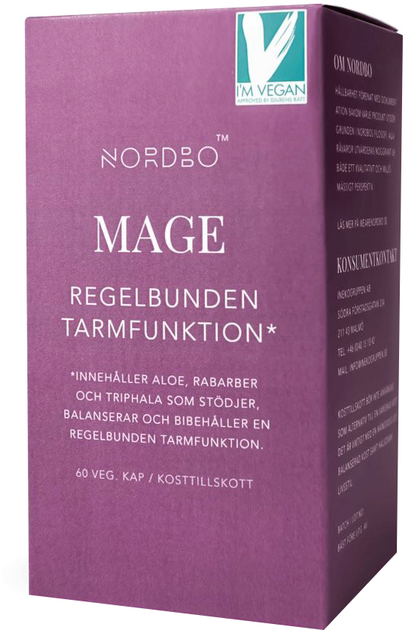 Suplement diety Nordbo Mage Vegan 60 caps (7350076867148) - obraz 1