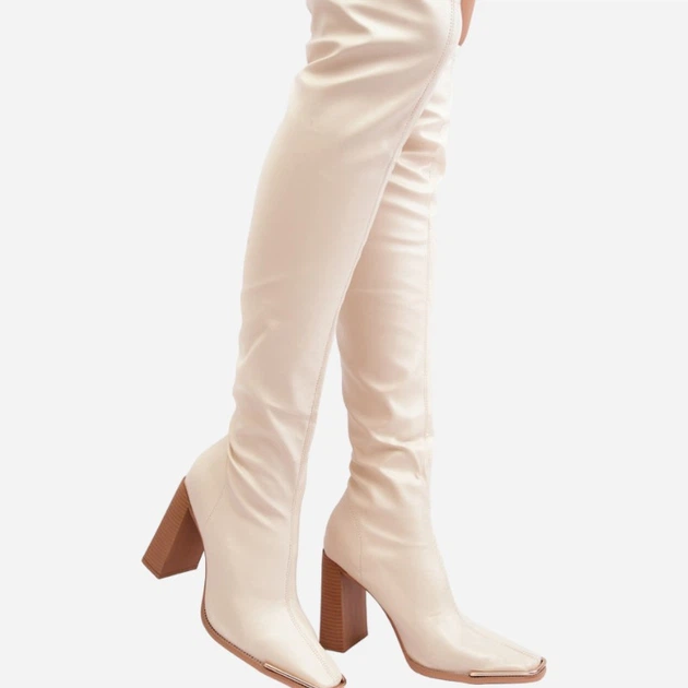 Жіночі ботфорти Orcella 38 Бежеві (5905677021936) - зображення 3