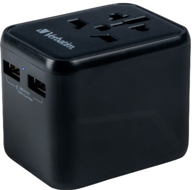 Ładowarka sieciowa Verbatim Travel Adapter 12W 2 x USB-A UTA-1 Black (23942495437) - obraz 6