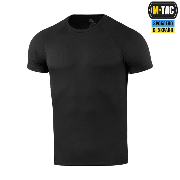 Летняя футболка M-Tac реглан потоотводящая Summer Black черная L - изображение 1