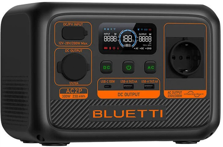 Stacja ładująca Bluetti AC2P / 300 W / 230.4 Wh / LiFePO4 (P-AC2P-EU-GY-BL-010) - obraz 2