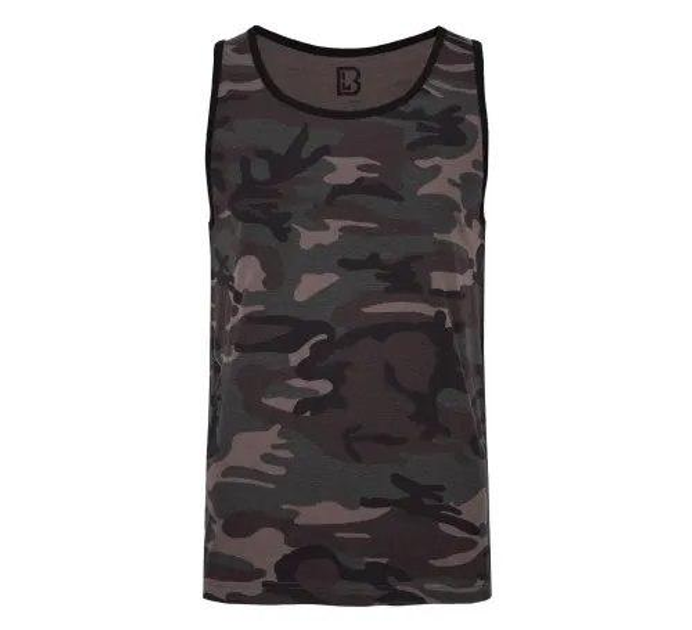 Тактична майка, футболка без рукавів армійська 100% бавовни Brandit Tank Top Dark Camo чорний мультикам 3XL - зображення 1