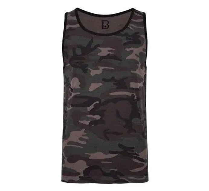 Тактична майка, футболка без рукавів армійська 100% бавовни Brandit Tank Top Dark Camo чорний мультикам XL - зображення 1