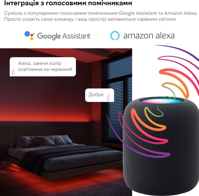Розумна світлодіодна стрічка RZTK Smart LED 3 USB RGB - зображення 5