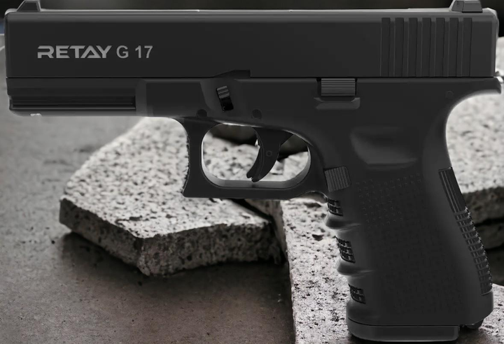 Стартовий шумовий пістолет RETAY G17 black Glok 17 - зображення 1