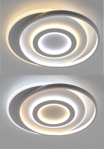 Керована світлодіодна люстра GEOMETRIA ROUND 60W R-560x490x56-WHITE/WHITE-220-IP20 - зображення 3