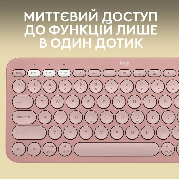 Клавіатура бездротова Logitech Pebble Keys 2 K380s Tonal Rose (920-011853) - зображення 4