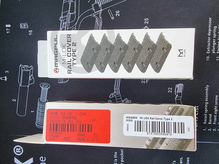 Накладки на цівку АР15 M-Lok Magpul Tape 2 Rail Covers. ODG