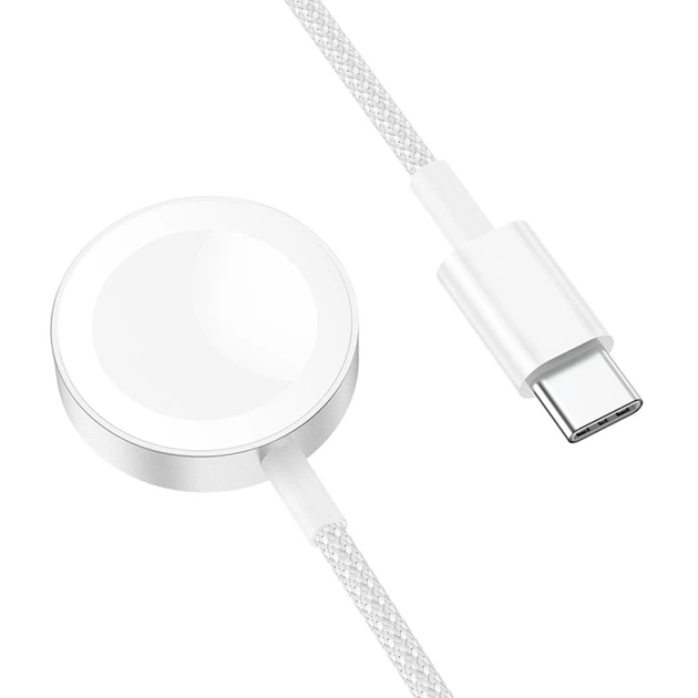 Беспроводное Зарядное Устройство Hoco CW46 Apple Watch 1-8, SE/SE2, Ultra Цвет Белый - изображение 3