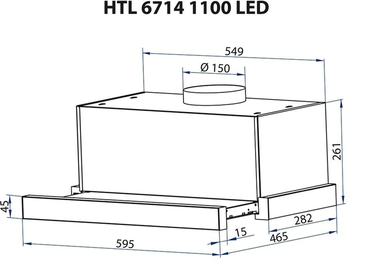 Витяжка Minola HTL 6714 BL 1100 LED (телескопічна) - изображение 9