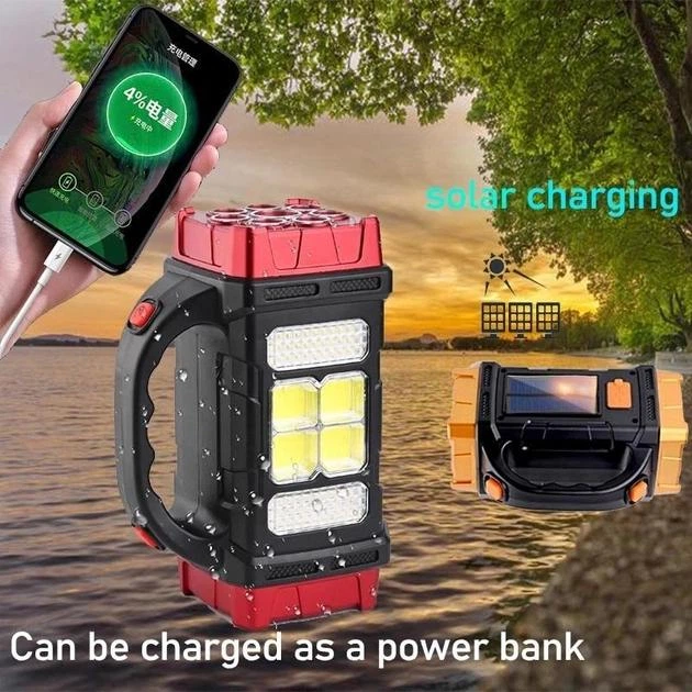 Фонарь аккумуляторный на солнечной батарее LED Hurry Bolt HB-1678 с Power Bank боковой фонарик - изображение 8