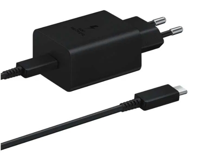Комплект: Адаптер быстрой зарядки 45w PD3.0 5A Type-C(USB-C) Type-C c кабелем для Samsung Чорний - Фото 3 Комплект: Адаптер быстрой зарядки 45w PD3.0 5A Type-C(USB-C) Type-C c кабелем для Samsung Чорний - изображение 3