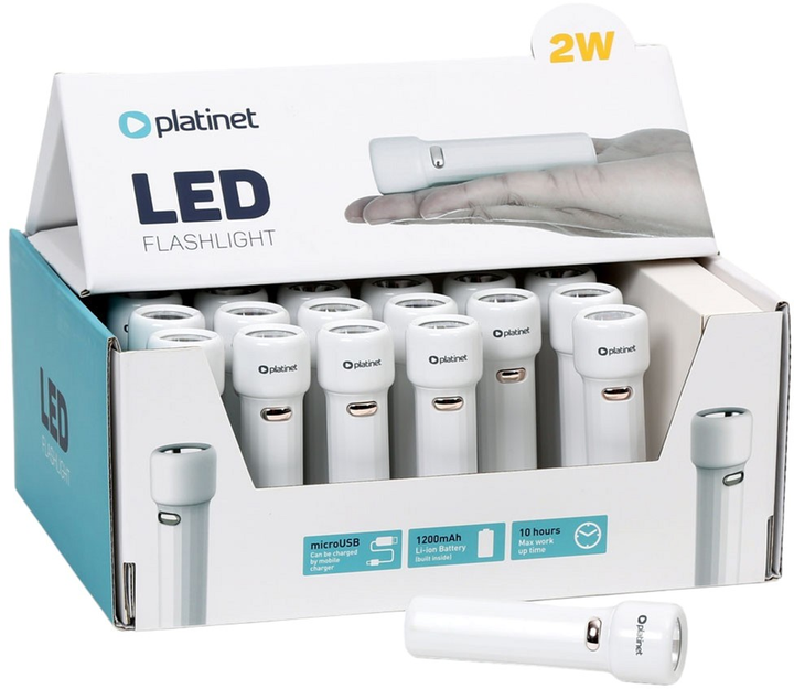 Zestaw latarek Platinet 2 W 60 lm 30 szt (PAF8931) - obraz 4