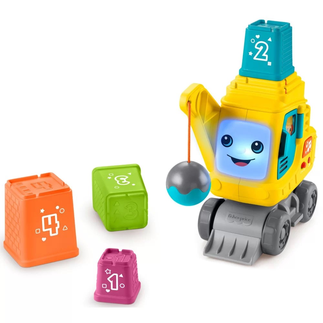 Zabawka interaktywna Fisher Price Wesoły dźwig „Układaj i licz” (0194735224166) - obraz 3