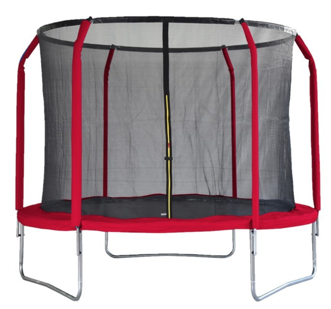 Trampolina ogrodowa Tesoro ogrodowa 10FT Czerwona (5902002194839) - obraz 1