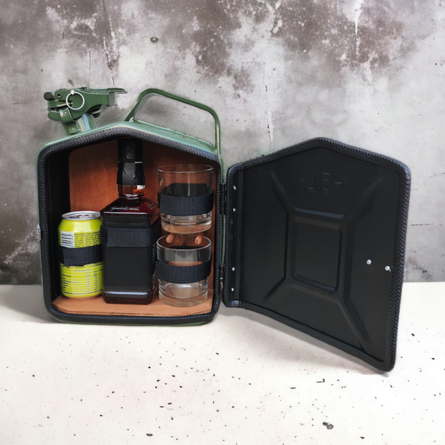 Подарочная канистра мини-бар с дозаправкой 5л VOLVO марка авто, uwest, Темно-зеленая - изображение 2
