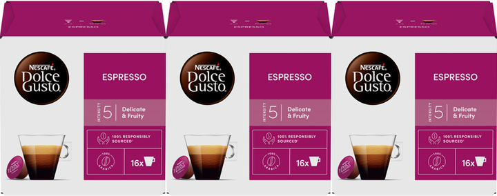 Акція на Набір Кава в капсулах NESCAFE Dolce Gusto Espresso 3 упаковки х 16 шт від Rozetka