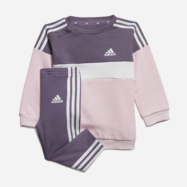 Дитячий теплий спортивний костюм (світшот + штани) для дівчинки Adidas IG 3S TIB FL TS IJ6325 80 см Рожевий/Фіолетовий (4066762696925) - зображення 1