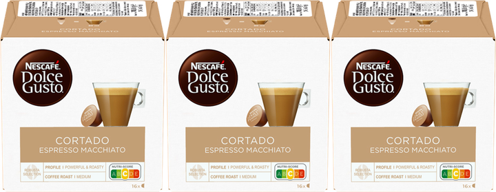 Акція на Набір Кава в капсулах NESCAFE Dolce Gusto Cortado Espresso Macchiato 3 упаковки х 16 шт від Rozetka