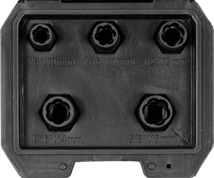 Zestaw nasadek do usuwania złamanych śrub Yato YT-06038 kwadrat 3/8" 5 szt w futerale (5906083078491) - obraz 2