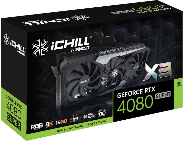 Видеокарта INNO3D PCI-Ex GeForce RTX 4080 Super X3 16GB GDDR6X