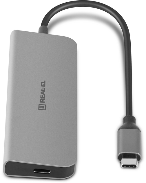 USB-хаб Real-El type C Multifunction HUB USB 3.0 with HDMI CQ-700 Space Grey (EL123110002) - зображення 8
