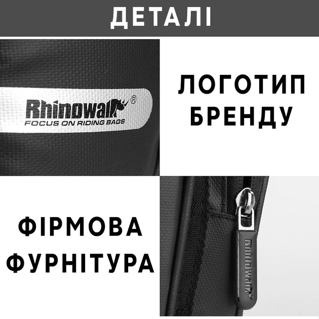 Велосипедная подседельная сумка с отсеком для фляги Rhinowalk X21557BK Черный (RWK-X21557BK-4447) - изображение 6
