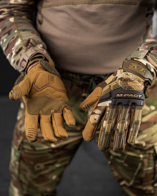 Тактические полнопалые перчатки Mechanix M-Pact L койот+мультикам (56681) - изображение 1