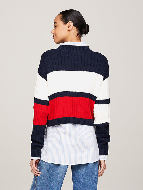 Sweter damski z bawełny Tommy Jeans DW0DW18117-YBH S Biały (8720646690688) - obraz 2