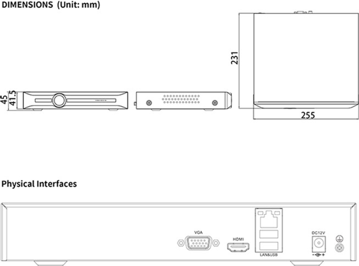 Сетевой видеорегистратор Tiandy TC-R3120 Spec: I/B/V3.0 NVR 20 каналов ...