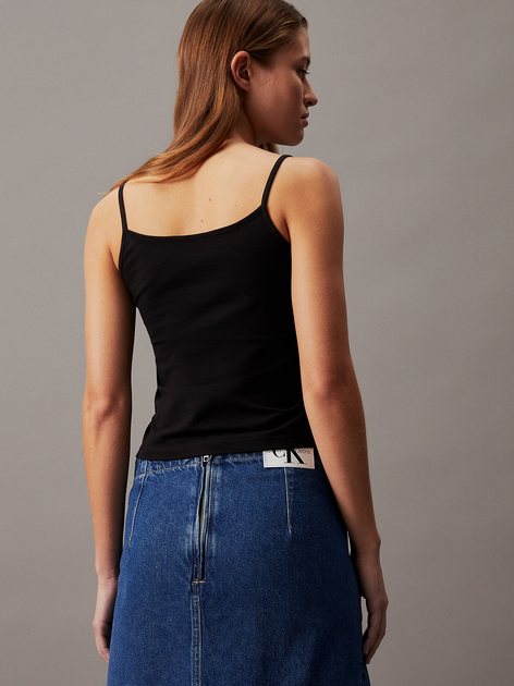 Koszulka na ramiączkach damska Calvin Klein Jeans J20J223105-BEH L Czarna (8720109317756) - obraz 2