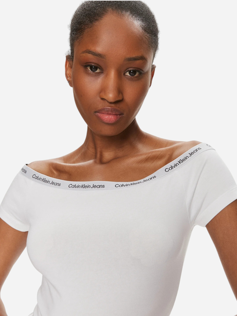 Koszulka damska bawełniana Calvin Klein Jeans J20J223098-YAF M Biała (8720109321883) - obraz 3