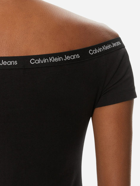 Koszulka damska bawełniana Calvin Klein Jeans J20J223098-BEH S Czarna (8720109335408) - obraz 4