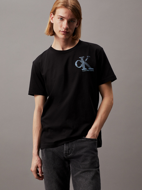 Koszulka męska bawełniana Calvin Klein J30J325498-BEH S Czarna (8720109349047) - obraz 1