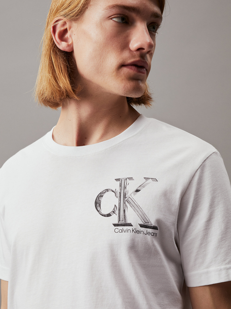 Koszulka męska bawełniana Calvin Klein J30J325498-YAF XL Biała (8720109362497) - obraz 5